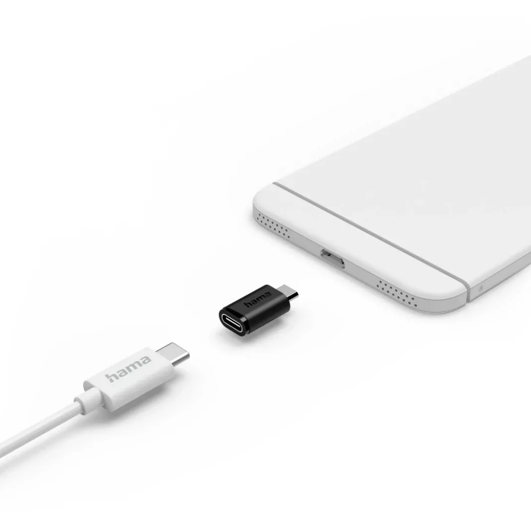 Adapter, USB-C-Buchse - Micro-USB-Stecker, 3 Stück, Schwarz