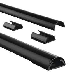 Alu-Kabelkanal, halbrund, 110/3,3/1,8 cm, Schwarz