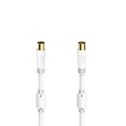 Antennen-Kabel, Koax-Stecker - Koax-Kupplung, vergoldet, 5,0 m, 100 dB