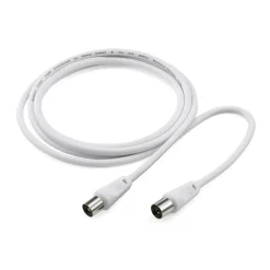 Antennen-Kabel, Koax-Stecker - Koax-Kupplung, 5 m, 75 dB, Weiß