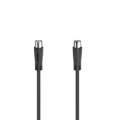 Antennen-Kabel, Koax-Stecker - Koax-Kupplung, 1,5 m, 90 dB, Schwarz