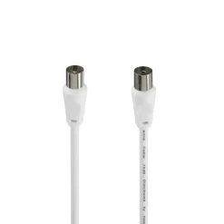Antennen-Kabel, Koax-Stecker - Koax-Kupplung, 3 m, 75 dB, Weiß