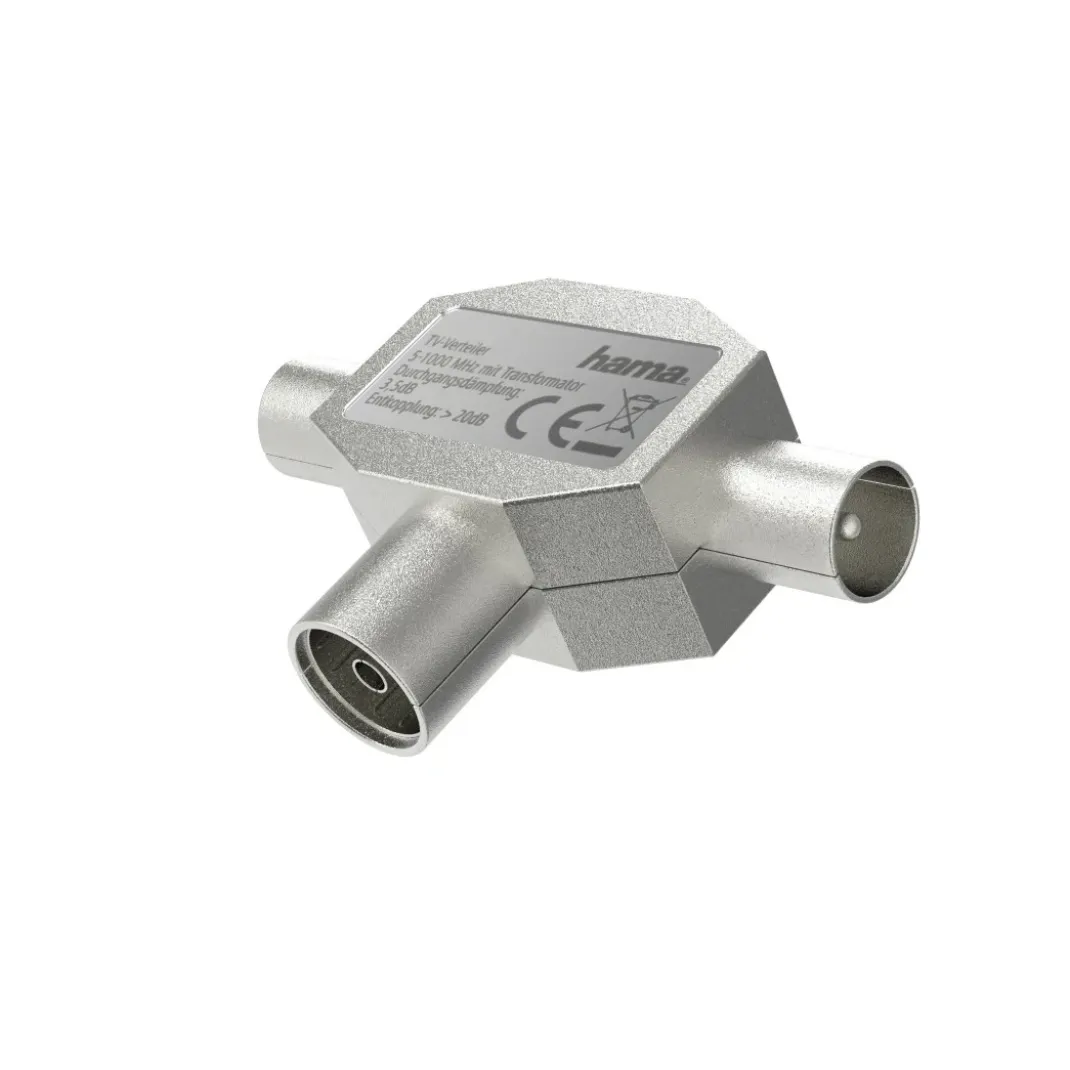 Antennen-Verteiler, Koax-Kupplung- 2 Koax-Stecker, Metall