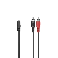 Audio-Adapter, 2 Cinch-Stecker - 3,5-mm-Klinken-Kupplung Stereo