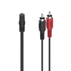 Audio-Adapter, 2 Cinch-Stecker - 3,5-mm-Klinken-Kupplung Stereo