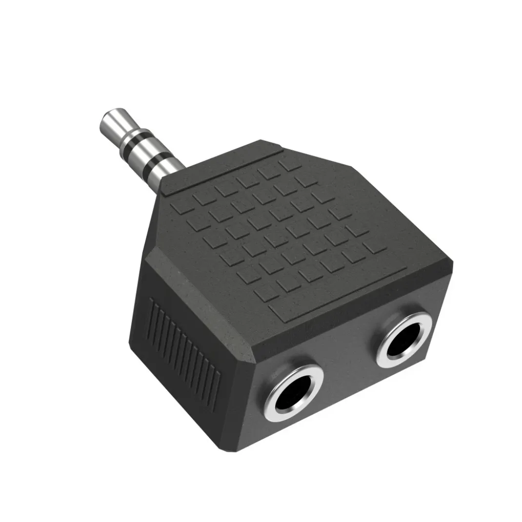 Audio-Adapter, 3,5-mm-Klinken-St. - 2 x 3,5-mm-Klinken-Kupp., Stereo