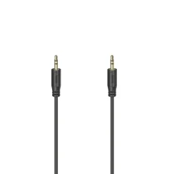 Audio-Kabel "Flexi-Slim", 3,5-mm-Klinken-Stecker, vergold., Schwarz, 0,75 m