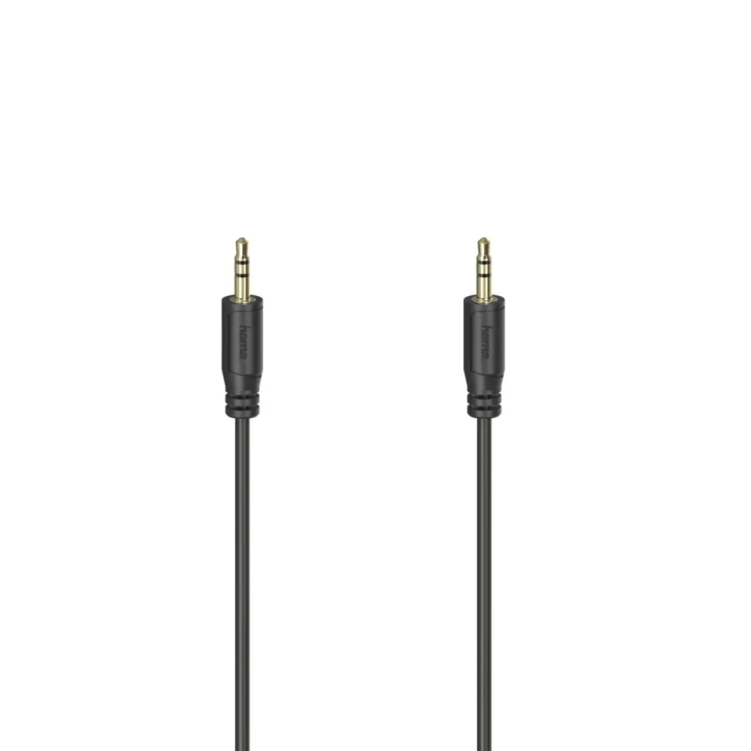 Audio-Kabel "Flexi-Slim", 3,5-mm-Klinken-Stecker, vergold., Schwarz, 0,75 m