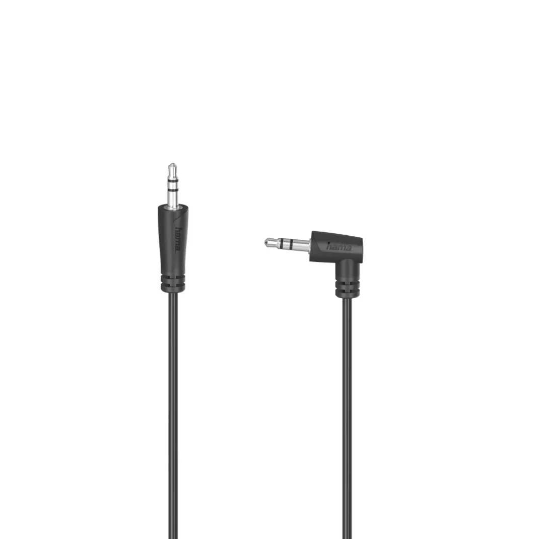 Audio-Kabel, 3,5-mm-Klinken-St. 90° - 3,5-mm-Klinken-St., Stereo, 0,5 m