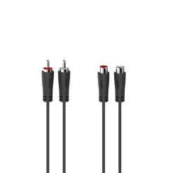 Audio-Verlängerungskabel, 2 Cinch-Stecker - 2 Cinch-Kupplungen, 1,5 m