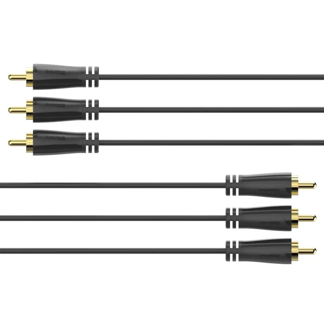 Audio-/Video-Kabel, 3 Cinch-Stecker - 3 Cinch-Stecker, vergoldet, 1,5 m