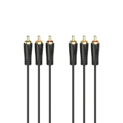 Audio-/Video-Kabel, 3 Cinch-Stecker - 3 Cinch-Stecker, vergoldet, 1,5 m