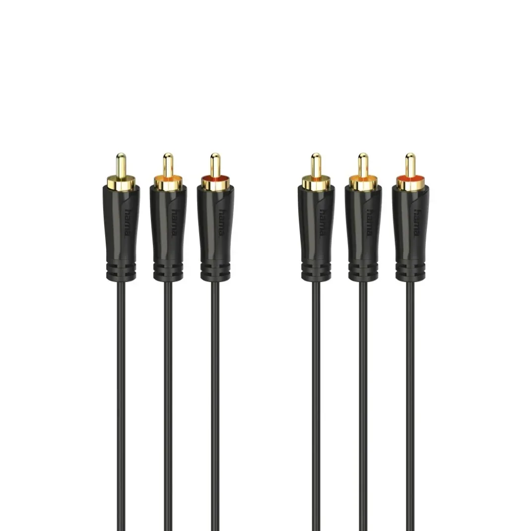 Audio-/Video-Kabel, 3 Cinch-Stecker - 3 Cinch-Stecker, vergoldet, 1,5 m