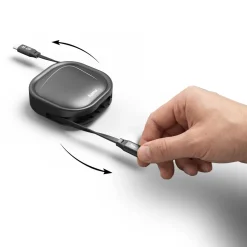 Ausziehbares Ladekabel, USB-C - USB-C, 60 W, 1m