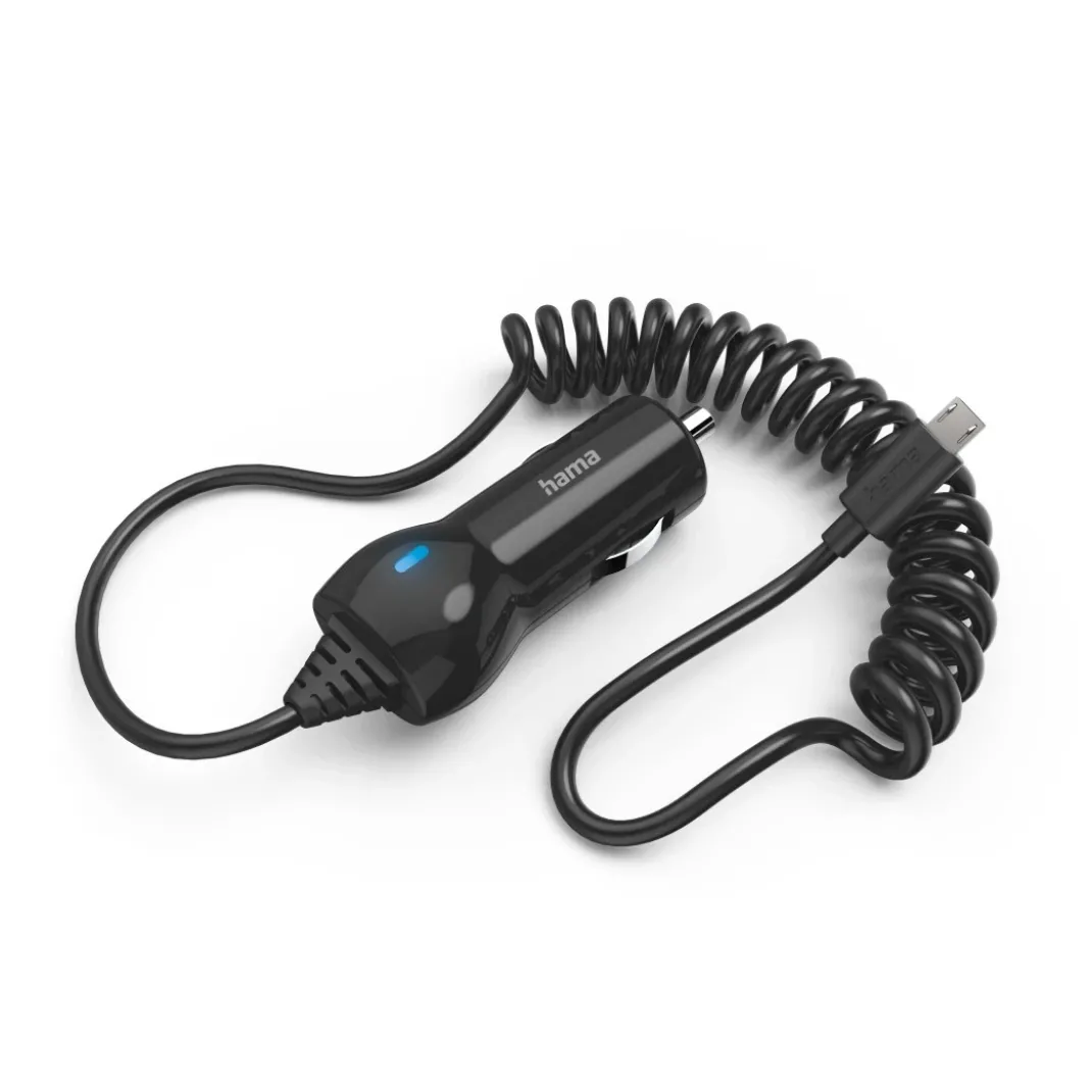 Auto-Ladegerät mit Micro-USB-Anschluss, 6 W, 1 m, Schwarz