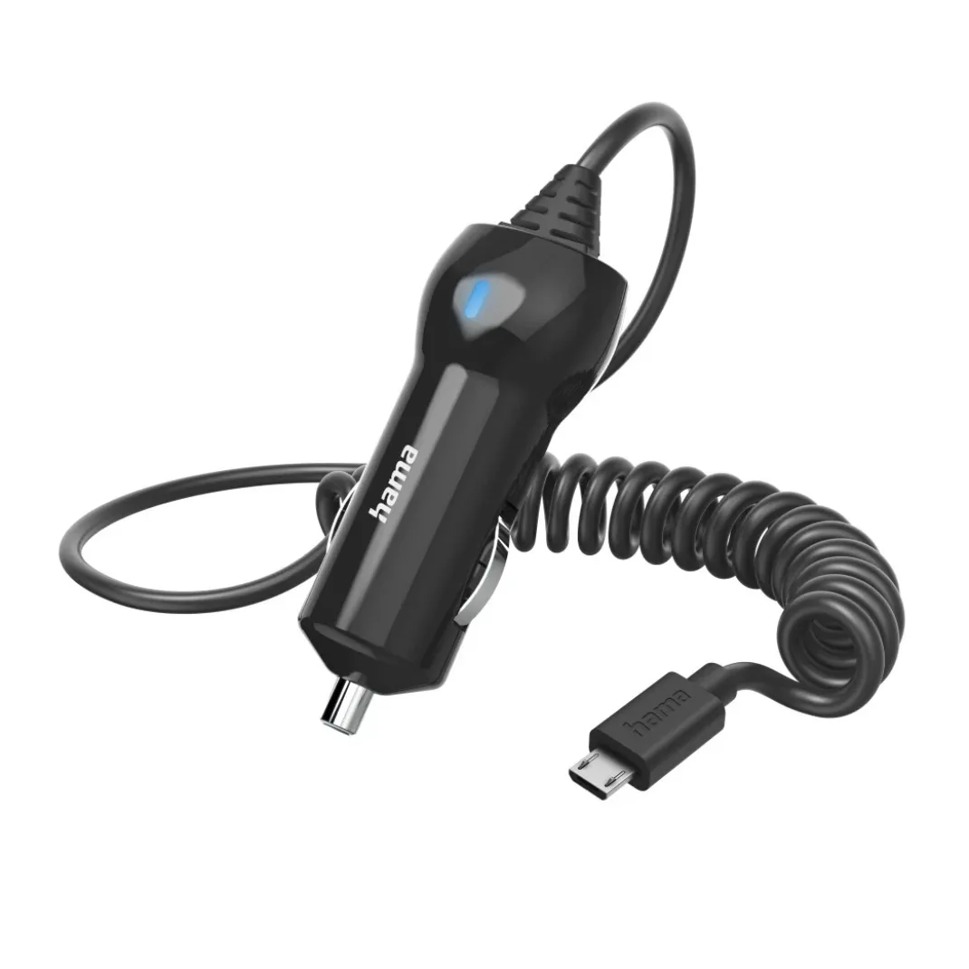 Auto-Ladegerät mit Micro-USB-Anschluss, 6 W, 1 m, Schwarz