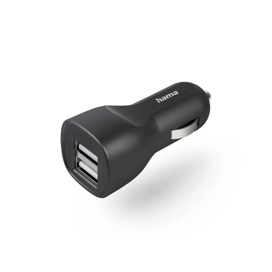 Auto-Ladegerät, 2x USB-A, 12 W, Schwarz