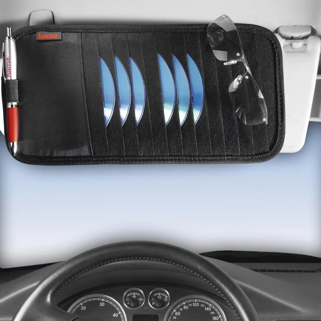 Automotive Sonnenblendentasche 12 CD, Schwarz