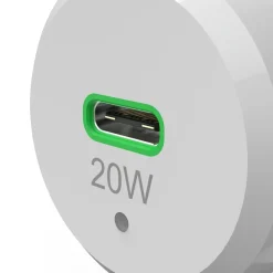 Auto-Schnellladegerät mit Ladekabel Lightning, PD, 20 W, 1 m, Weiß