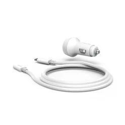 Auto-Schnellladegerät mit Ladekabel Lightning, PD, 20 W, 1 m, Weiß