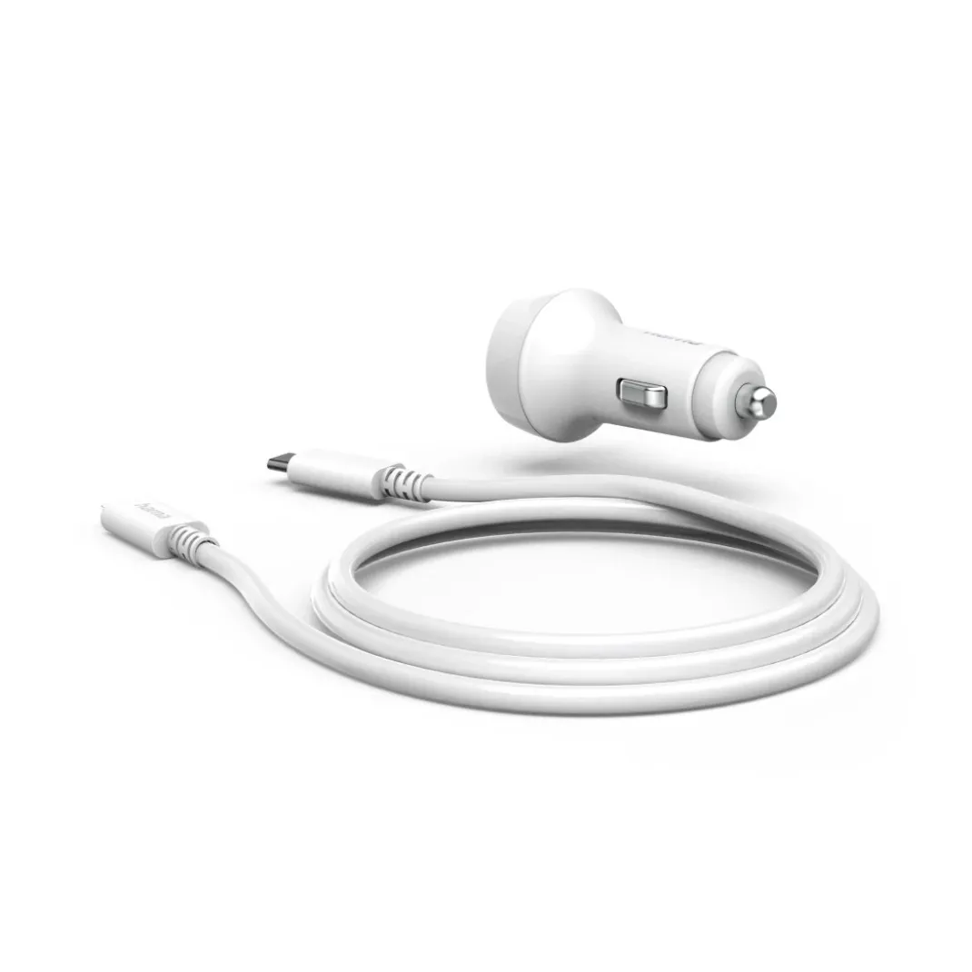 Auto-Schnellladegerät mit Ladekabel Lightning, PD, 20 W, 1 m, Weiß