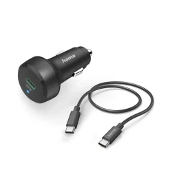 Auto-Schnellladegerät mit Ladekabel USB-C, PD, 25 W, 1 m, Schwarz