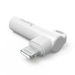 Aux-Adapter Lightning – 3,5-mm-Klinke-Buchse, 90° Winkelstecker, Weiß