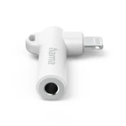 Aux-Adapter Lightning – 3,5-mm-Klinke-Buchse, 90° Winkelstecker, Weiß