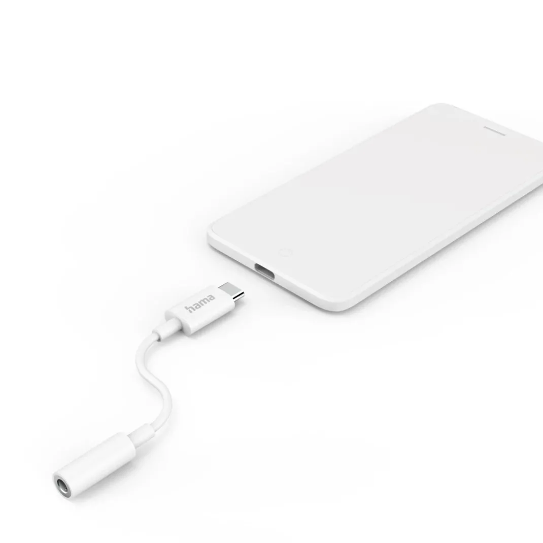 Aux-Adapter USB-C – 3,5-mm-Klinke-Buchse, Weiß