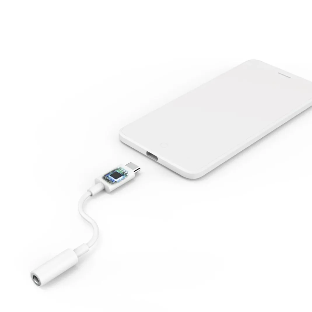 Aux-Adapter USB-C – 3,5-mm-Klinke-Buchse, Weiß
