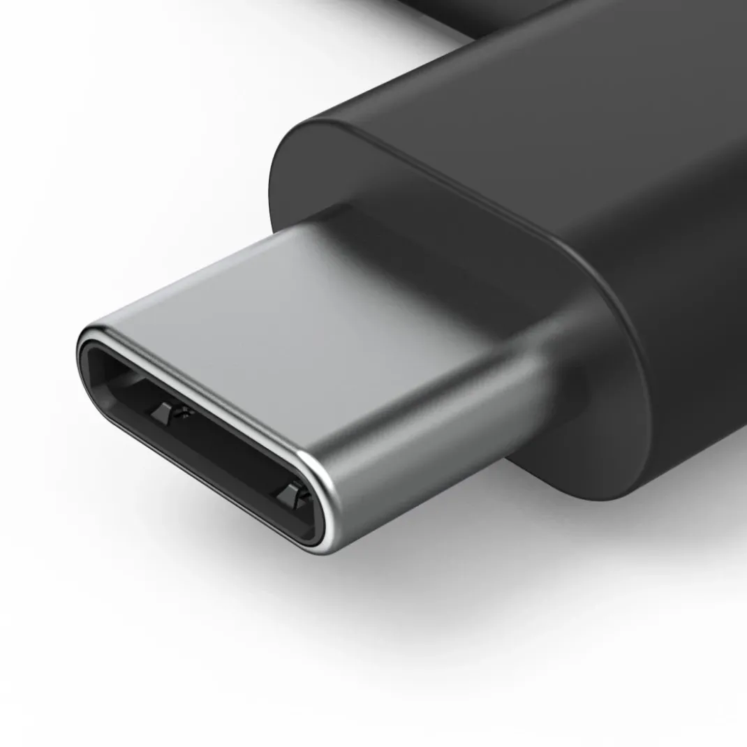 Aux-Adapter USB-C – 3,5-mm-Klinke-Buchse, 90° Winkelstecker, Schwarz