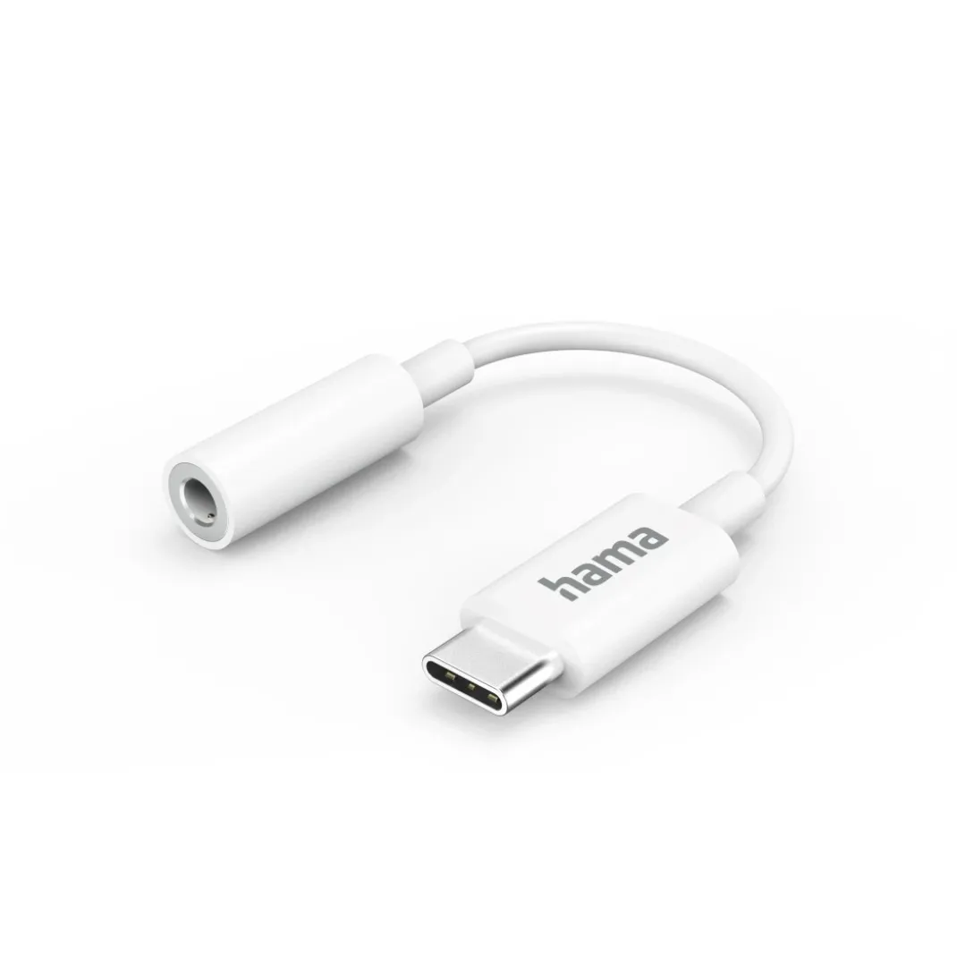 Aux-Adapter USB-C – 3,5-mm-Klinke-Buchse, Weiß