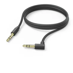 Aux-Kabel 3,5 mm Klinke – 3,5 mm Klinke, 90° Winkelstecker, 2,0 m, Schwarz
