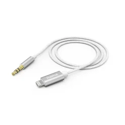 Aux-Kabel Lightning – 3,5-mm-Klinke, Nylon, 1,0 m, Weiß