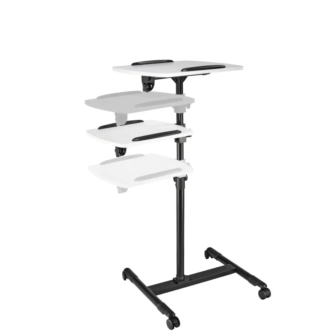Beamertisch mit 2 Ebenen (42 x 50/40 x 35 cm), höhenverstellbar, mit Rollen