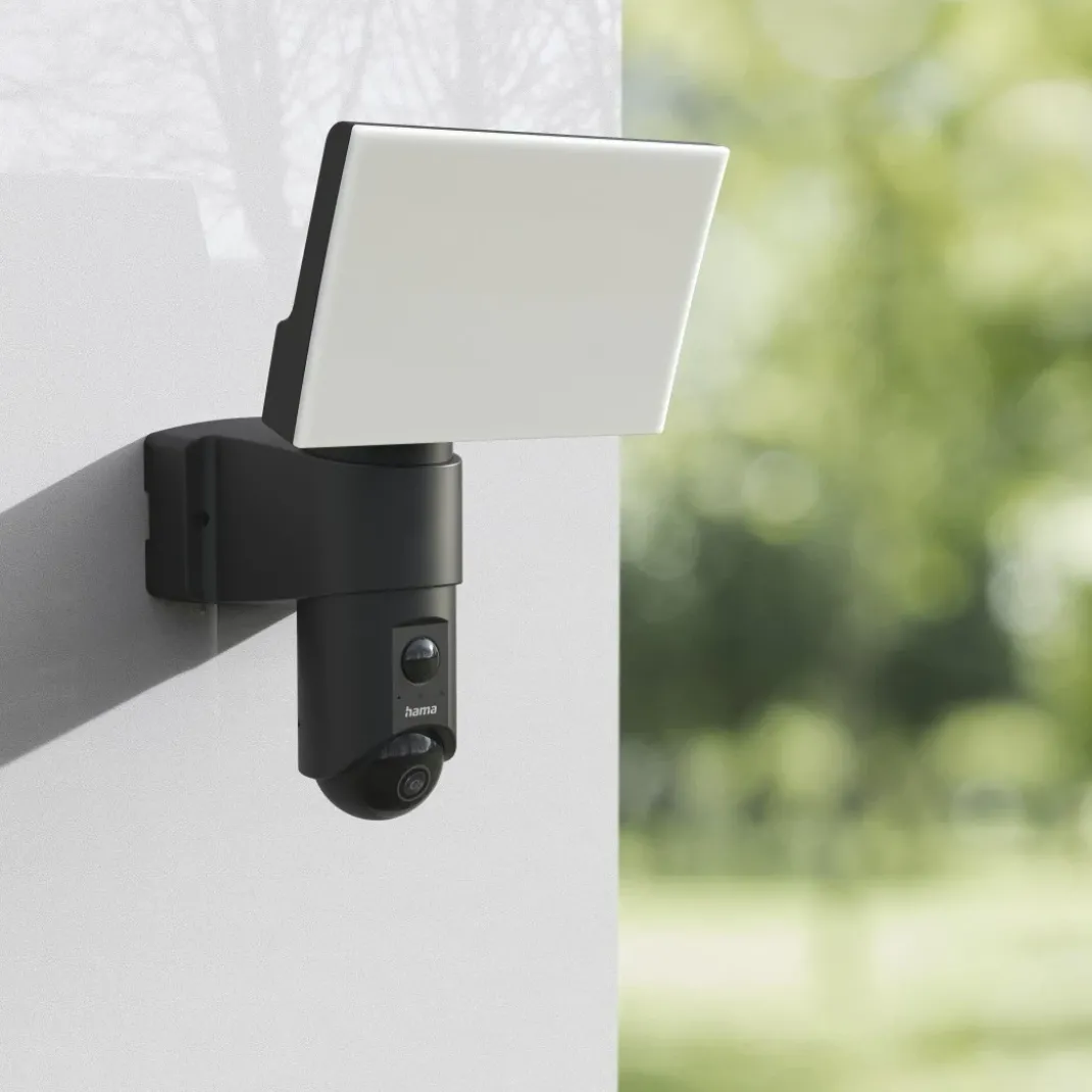 Überwachungskamera mit Licht und Bewegungsmelder, WLAN, für außen, 1080p