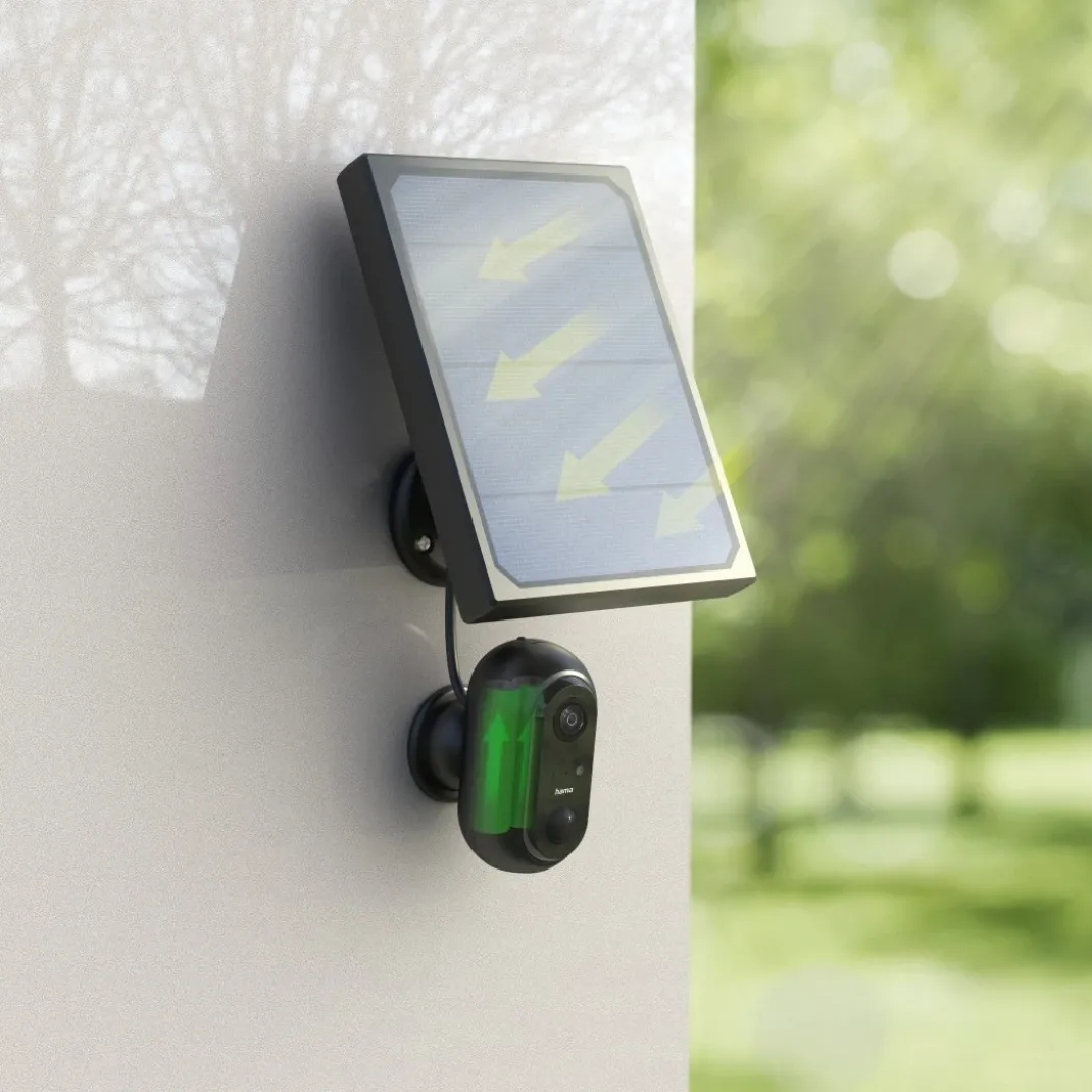 Überwachungskamera, WLAN-Kamera outdoor, Akku, Solar, Aufzeichnung, 1080p