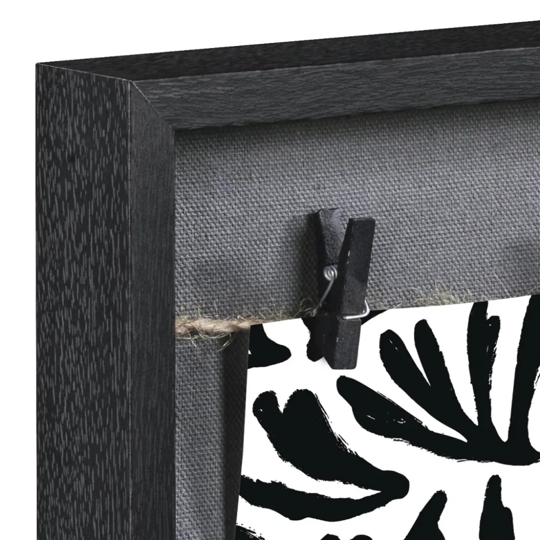 Bilderrahmen "Muro", mit Schnur und Klammern, Schwarz, 29,5 x 36,5 cm