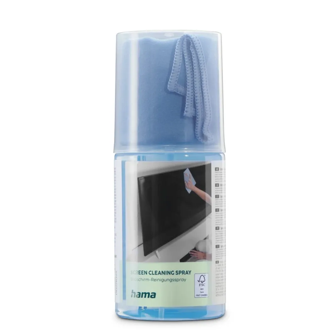 Bildschirmreiniger, Spray + Reinigungstuch, 200 ml, TV + Büro