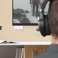 Bluetooth®-Audio-Transmitter für Flugzeuge und universal, 10h, m. AUX, Weiß