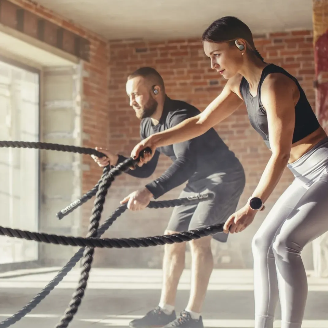 Bluetooth®-Kopfhörer "Spirit Athletics", True Wireless, Ohrbügel, Weiß/Gelb