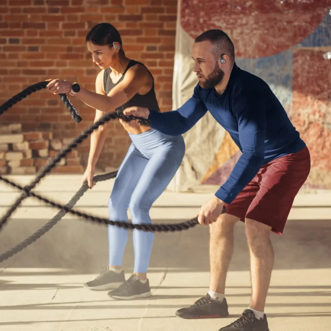 Bluetooth®-Kopfhörer "Spirit Athletics", True Wireless, Ohrbügel, Schw/Gelb