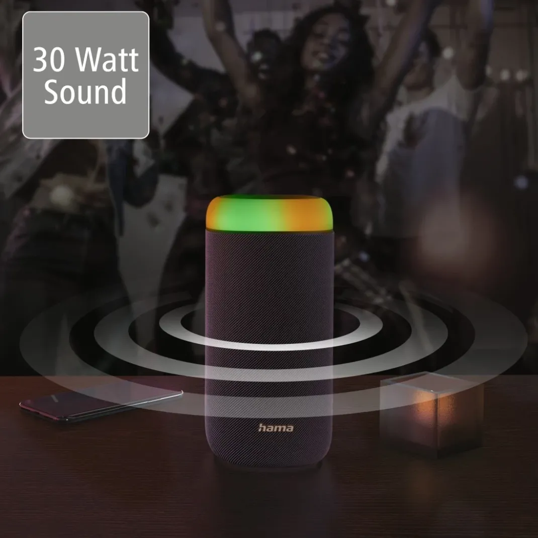 Bluetooth®-Lautsprecher "Shine 2.0", LED, spritzwassergeschützt, 30W, Schw.