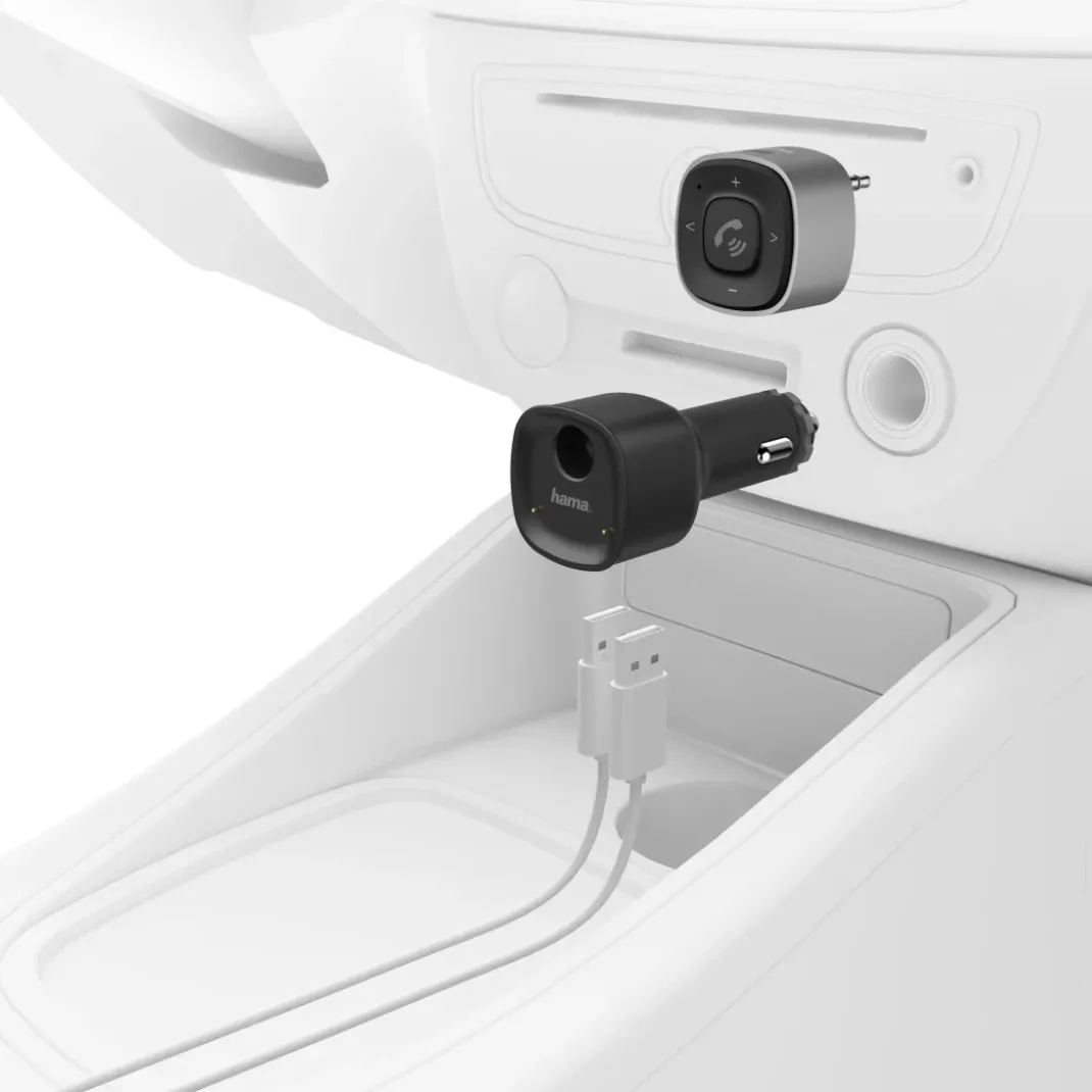 Bluetooth®-Receiver für Kfz, mit 3,5-mm-Stecker und USB-Ladegerät
