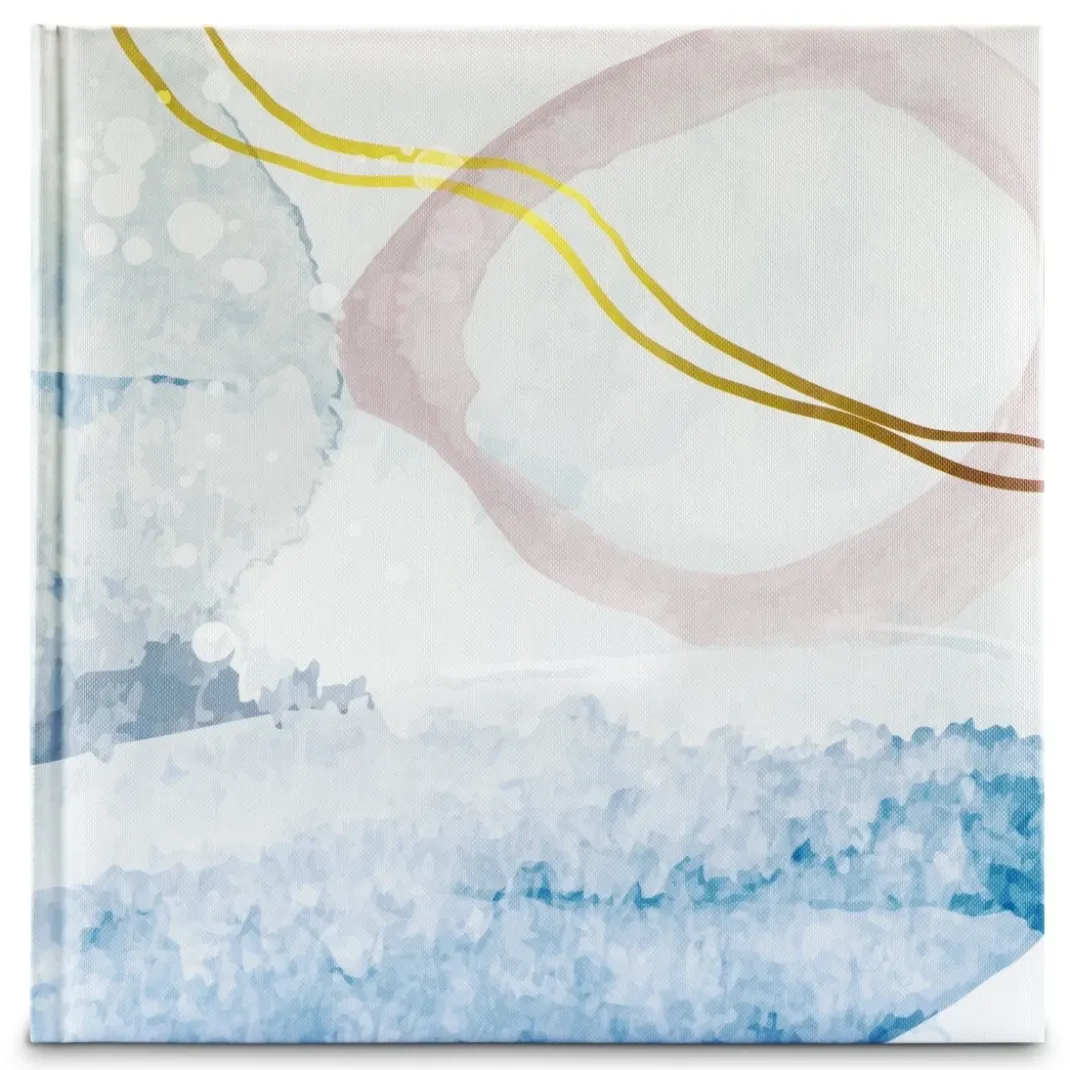 Buch-Album "Watercolor", 25x25 cm, 50 weiße Seiten, Blau