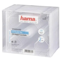 CD-Doppel-Leerhülle Standard, 10er-Pack, Transparent