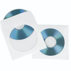 CD-/DVD-Papier-Schutzhüllen, Weiß, 50er-Pack