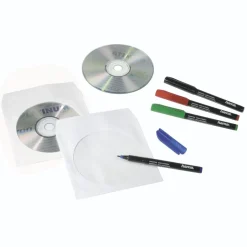 CD-/DVD-Papier-Schutzhüllen, Weiß, 50er-Pack