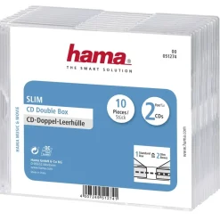 CD-Leerhülle Slim Double, 10er-Pack, Transparent