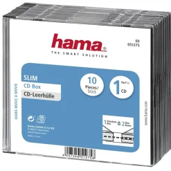 CD-Leerhülle Slim, 10er-Pack, Transparent/Schwarz